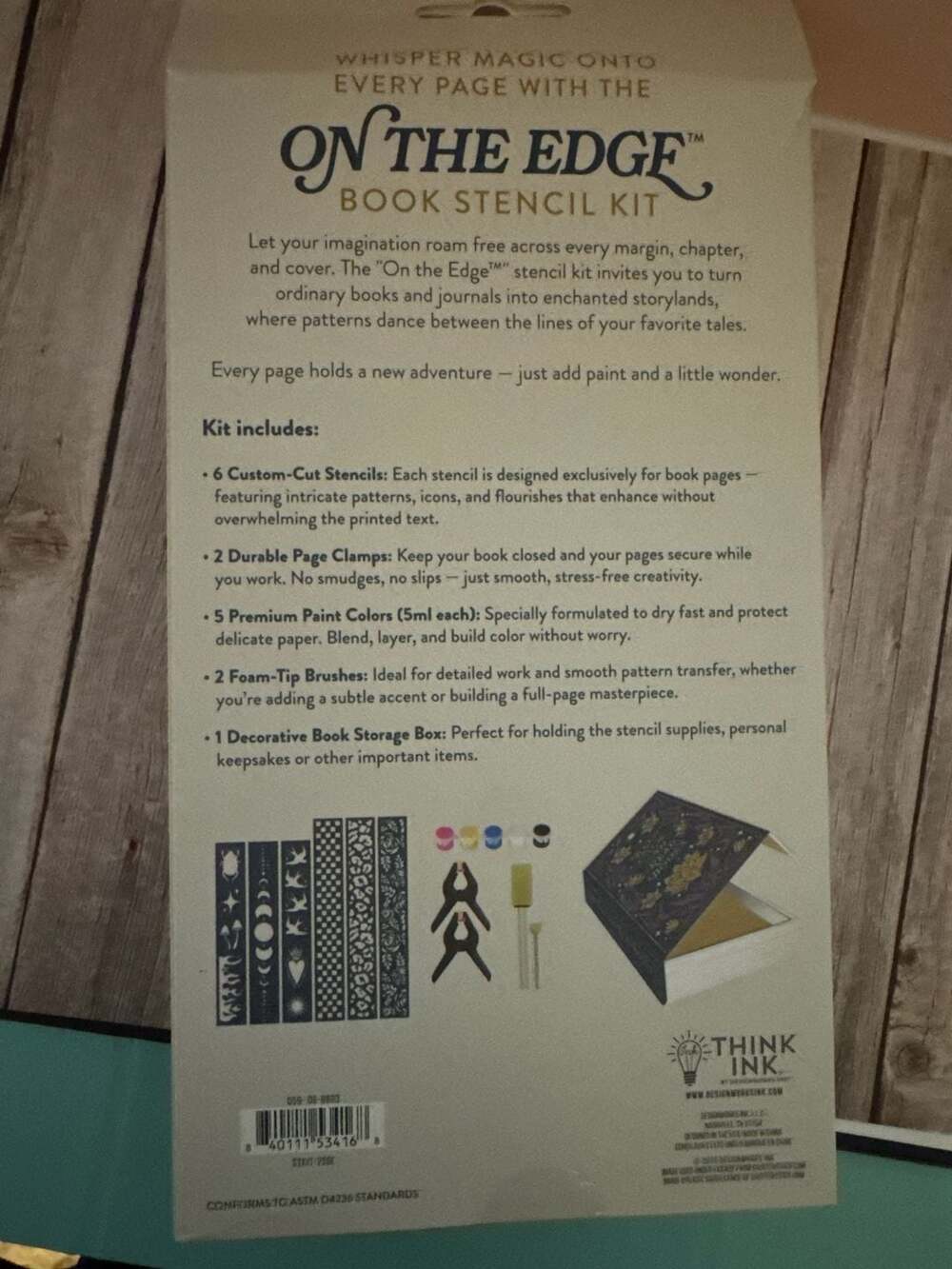 DesignWorks Ink On The Edge Book Stencil Kit with Decorative Storage Box - Picture 4 of 4